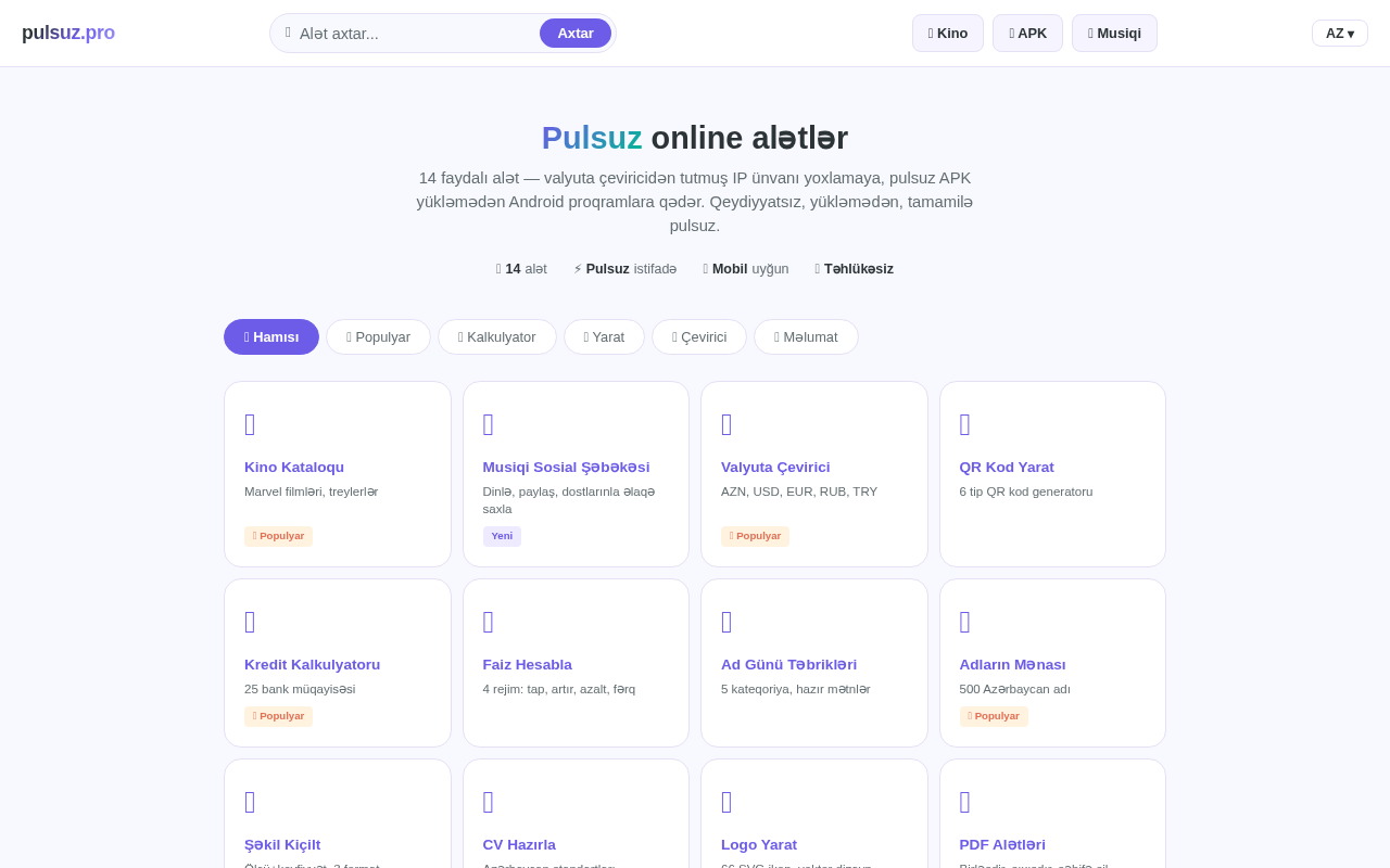 Pulsuz Online Alətlər